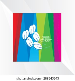 creative leaf over colorful background 