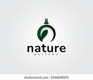 creative leaf shaped perfume bottle logo design