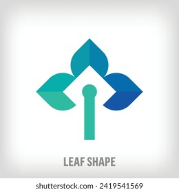 Creative leaf shapes logo. Unique color transitions. clean energy zero carbon logo. unique vector design.