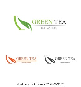 Logo-Design-Idee für kreative Blätter, die grüne Bio-Teeblätter aufschießt
Green Tee, Vektorgrafik-Logo-Vorlage. Design mit Blatt- und Tassensymbol.