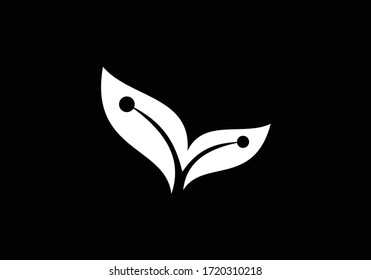 Creative Leaf Technology Logo Design Template, Green Technology logo designs concept