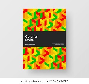 Creative leaflet design vector concept. Fresh geometric shapes company cover illustration.