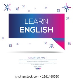 Kreativer (Englisch lernen) Text in Sprache Blase geschrieben, Vektorgrafik.
