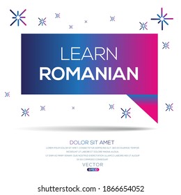 Creative (learn Romanian) text written in speech bubble ,Vector illustration.