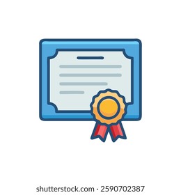 Creative Learning Certificate Illustration Icon