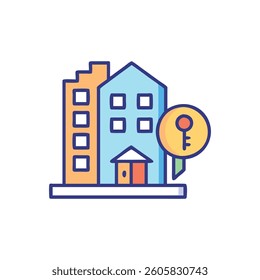 A creative leasehold property icon tailored for designers focused on real estate.