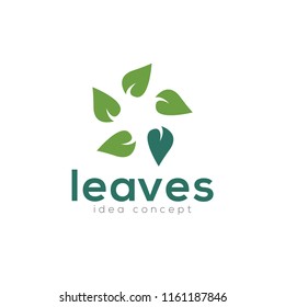 Creative Leaves Concept Logo Design Template