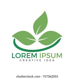 Creative leaves concept logo design. Natural product logo design vector template. 