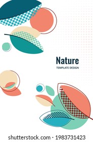 Creative leaves, dots texture on white background. Summer Sale. Trendy art for cover, poster, internet, page, social, media, announcements, greetings, postcards Vector illustration
