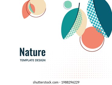 Creative leaves, dots texture on white background. Summer Sale. Trendy art for cover, poster, internet, page, social, media, announcements, greetings, postcards Vector illustration