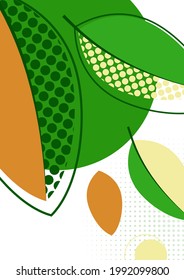 Kreative Blätter, Texturen der Punkte auf weißem Hintergrund. Sommerverkauf. Trendkunst für Cover, Poster, Internet, Seite, Soziales, Medien, Ankündigungen, Grußkarten, Postkarten Vektorgrafik
