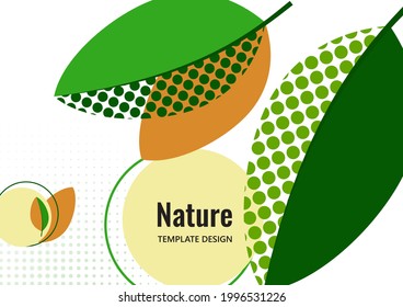 Creative leaves, dots texture on white background. Summer Sale. Trendy art for cover, poster, internet, page, social, media, announcements, greetings, postcards Vector illustration