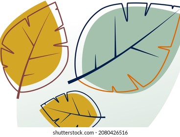 Creative leaves on a white background. Template for environmental poster, brochure, flyer. Design for seasonal sale. Vector illustration.