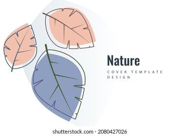 Creative leaves on a white background. Template for environmental poster, brochure, flyer. Design for seasonal sale. Vector illustration.