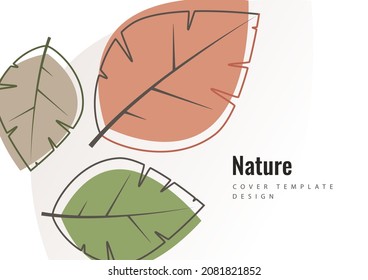 Hojas creativas sobre un fondo blanco. Plantilla para afiche ambiental, folleto, volante. Diseño para la venta de temporada. Ilustración vectorial.