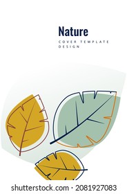 Creative leaves on a white background. Template for environmental poster, brochure, flyer. Design for seasonal sale. Vector illustration.