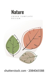 Creative leaves on a white background. Template for environmental poster, brochure, flyer. Design for seasonal sale. Vector illustration.