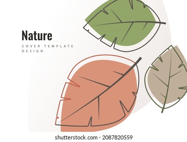 Creative leaves on a white background. Template for environmental poster, brochure, flyer. Design for seasonal sale. Vector illustration.