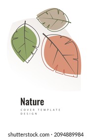 Creative leaves on a white background. Template for environmental poster, brochure, flyer. Design for seasonal sale. Vector illustration.
