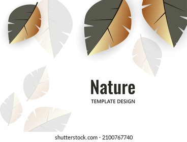 Hojas creativas sobre un fondo blanco. Plantilla para afiche ambiental, folleto, volante. Diseño para la venta de temporada. Ilustración vectorial.