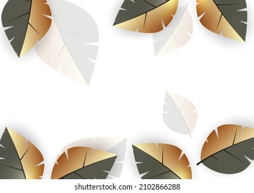 Creative leaves on a white background. Template for environmental poster, brochure, flyer. Design for seasonal sale. Vector illustration.