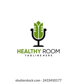 creative leaves podcast vector illustration