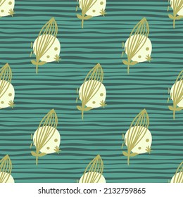 Creative leaves seamless pattern. Contemporary floral leaf wallpaper. Doodle style. Modern design for fabric, textile print, surface, wrapping, cover, greeting card. Vector illustration