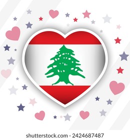 Creative Lebanon Flag Heart Icon