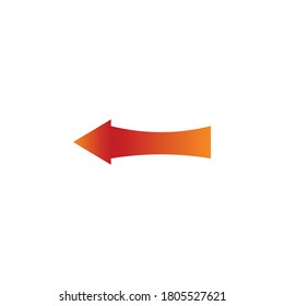 Icono creativo de flecha izquierda en los pasos de fondo blanco