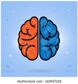 Creative left brain and right brain Idea concept .vector illustration 