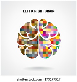 Creative left brain and right brain Idea concept background .vector illustration