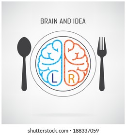 Creative left brain and right brain Idea concept background ,business concept.vector illustration contains gradient mesh