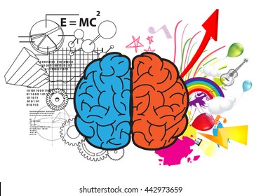 Creative left brain and right brain Idea concept background