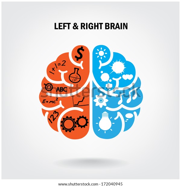 クリエイティブ左脳と右脳のアイデアコンセプト背景 ベクターイラスト のベクター画像素材 ロイヤリティフリー