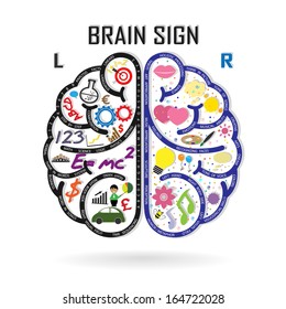 Creative left and right brain Idea concept background design for poster flyer cover brochure ,business dea ,abstract background.vector illustration 