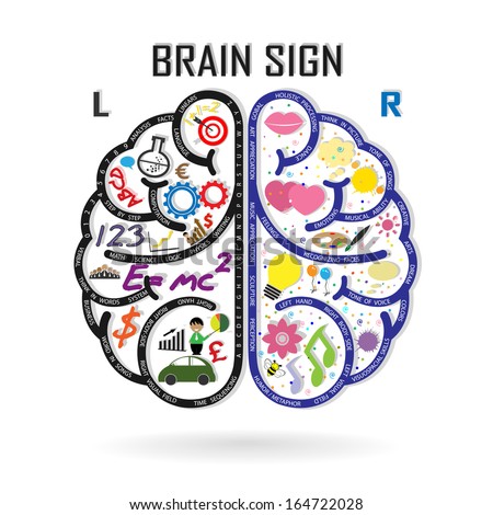 Creative left and right brain Idea concept background design for poster flyer cover brochure ,business dea ,abstract background.vector illustration 