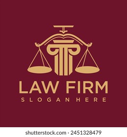 Creative legal pillar column logo design for lawfirm business