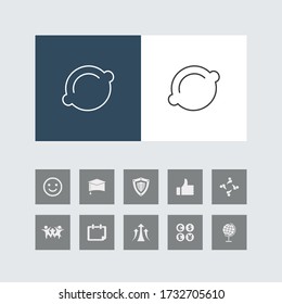 Creative Lemon Line Icon mit Bonus Icons. 