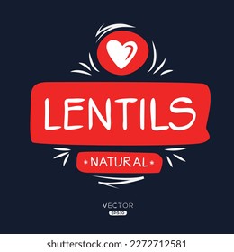 Kreativ (Linsen), Linsenbeschriftung, Vektorgrafik.
