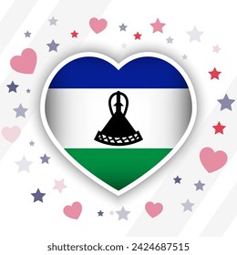 Creative Lesotho Flag Heart Icon