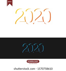 Creative letter 2020 icon vector design