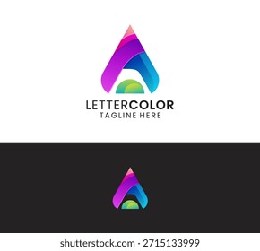 Kreativer Buchstabe Ein 3D-Farbverlauf-Abstrakt für Business-Logo-Design Inspiration