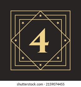 Creative Letter 4 Logo with Elegant and Stylish Luxury Concept. Initial 4 Letter Luxurious Logo Template