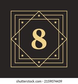 Creative Letter 8 Logo with Elegant and Stylish Luxury Concept. Initial 8 Letter Luxurious Logo Template