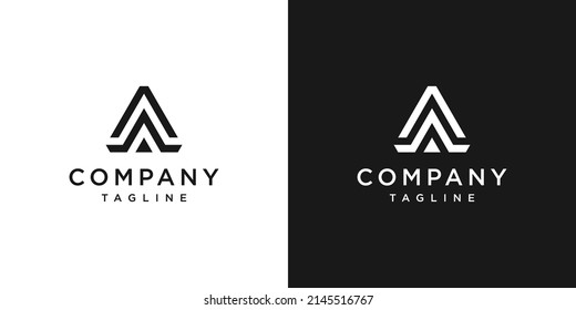 Creative Letter AA Monogram Logo Design Icon Template White and Black Background