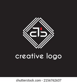 letra creativa ab geométrica para el diseño de la compañía de logotipos