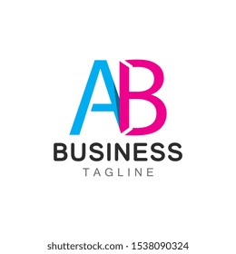 Creative letter AB logo. Abstract business logo design template