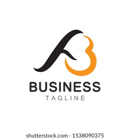 Creative letter AB logo. Abstract business logo design template