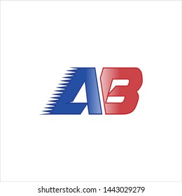 creative Letter AB logo design blue and red logo elements. simple letter AB letter logo,