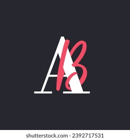 Diseño del logotipo AB de una carta creativa. Resumen Logo inicial A y B, utilizable para marca y logotipo comercial